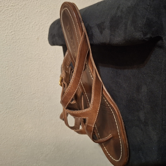 Prada Brown Leather Sandals - Picture 6 of 8